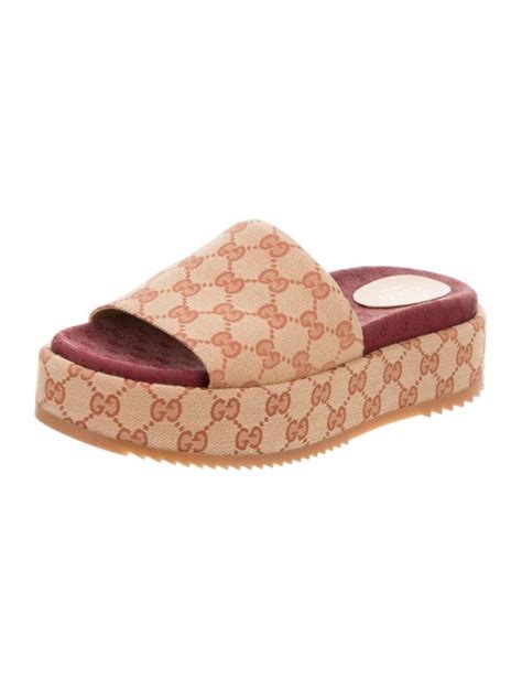 gucci slides burgundy|gucci canvas platform sandals.